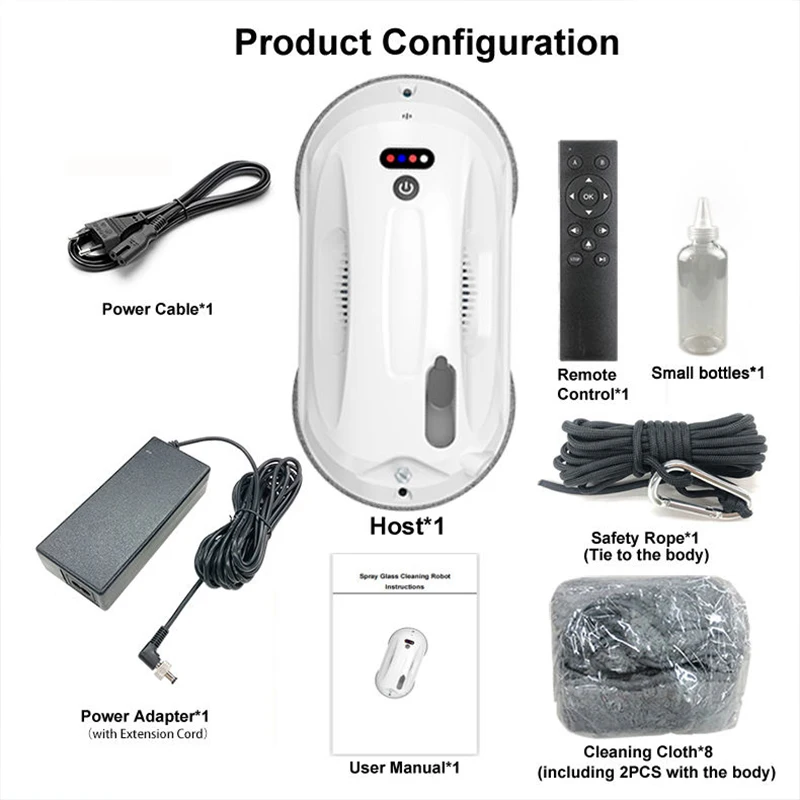 Robotstofzuiger Raamreinigingsrobot Smart Home Glazenwasser Robot Afstandsbediening Glazen reinigingsrobots