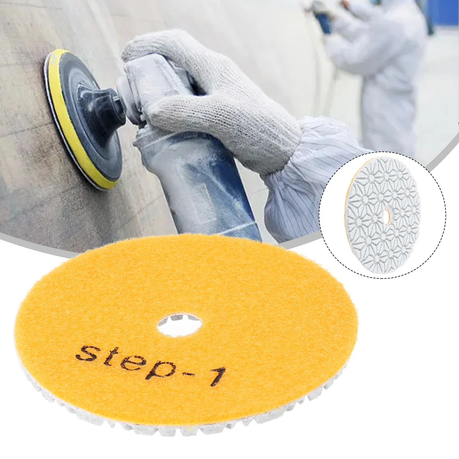 

1PC 100mm Diamond Wet/Dry Polishing Pads 3 Step For Granite Marble Stone Concrete Grinding With Aggressive Polishing Performance