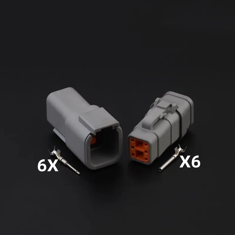 6 Pin Deutsch DTM male female Auto Waterproof Wire Connector Grey Socket Plug DTM06-6S-E007 DTM06-6S DTM04-6P ATM06-6S ATM04-6P