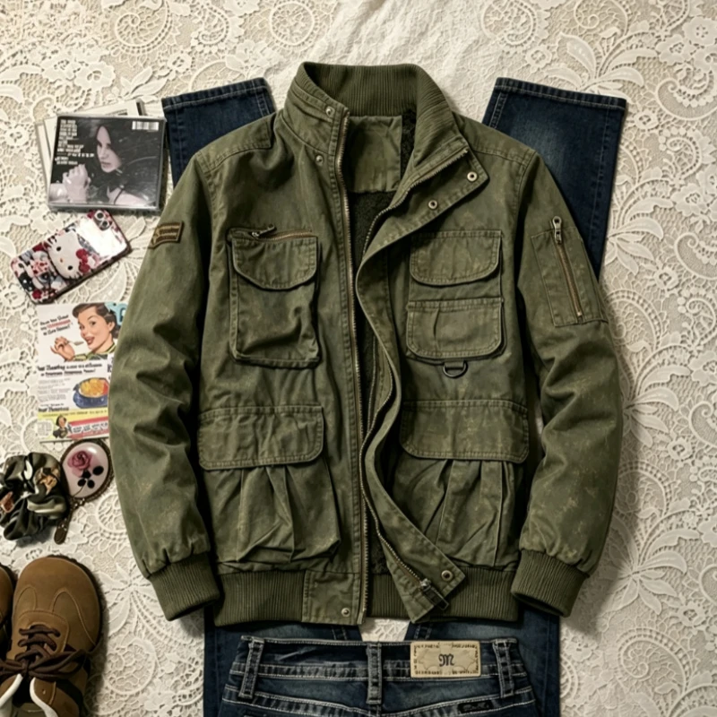 Daily Streetwear Safari Style Women Long Sleeve Slim Outerwear Camouflage American Vintage Coats Elegant Retro Fashion Tops 2026