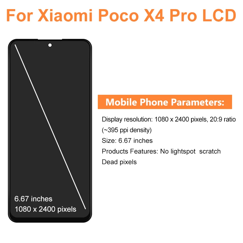 CHOICE For Xiaomi POCO X4 PRO LCD Display Assembly 2201116PG Digitizer For Xiaomi Poco X4 Pro 5G Display Replacement Parts