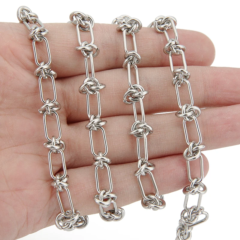 1 メートルのステンレス鋼の結び目ビッグチェーン手作り太い大きなチェーン DIY ジュエリーメイキングブレスレットネックレスジュエリーチェーン