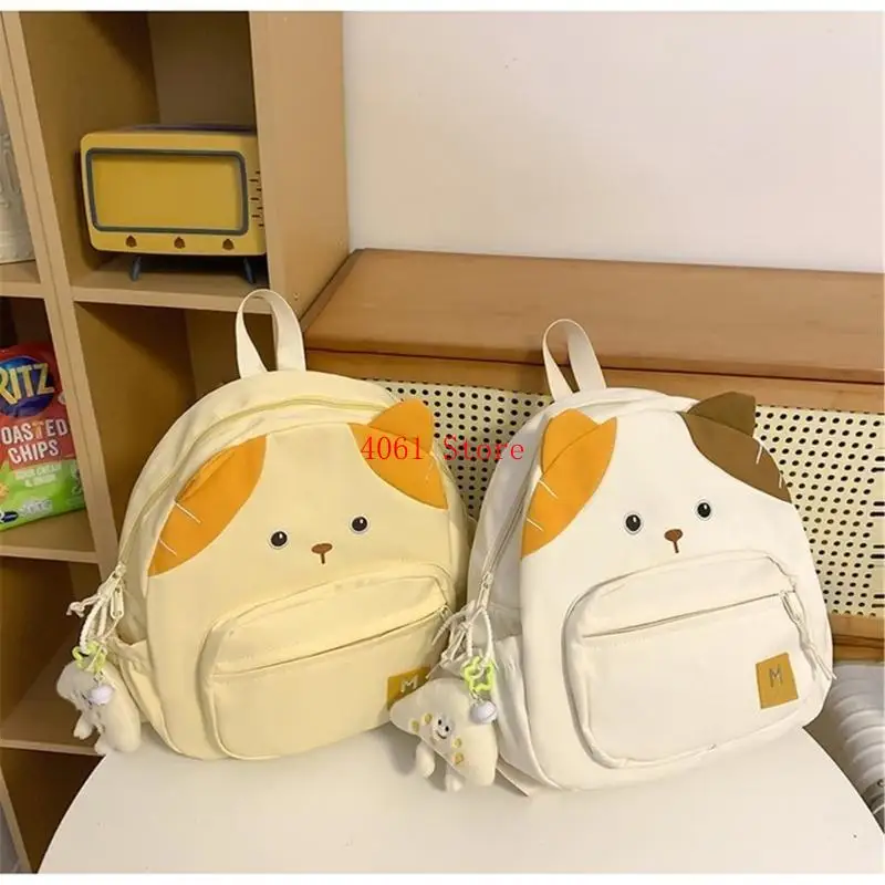 Damen-Rucksack, ästhetisch, für Mädchen, Reiserucksack, niedlicher Cartoon-Katzen-Rucksack, Studenten-Schulrucksack für