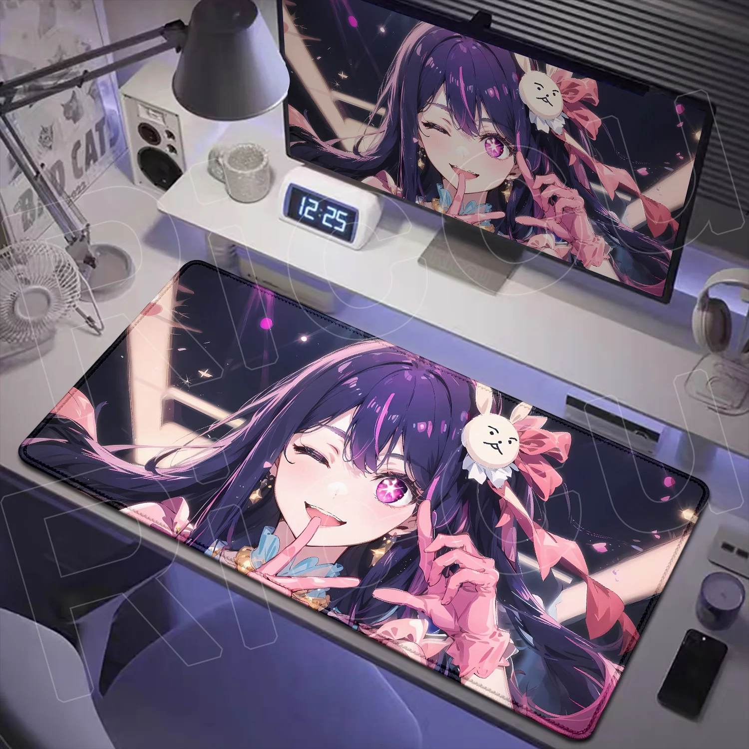 

Anime Oshi No Ko Hoshino Ai Non-slip Mousepad XXL Office Laptop Durable Table Pad Cute Girl Stitch Edge Keyboard Rubber Play Mat