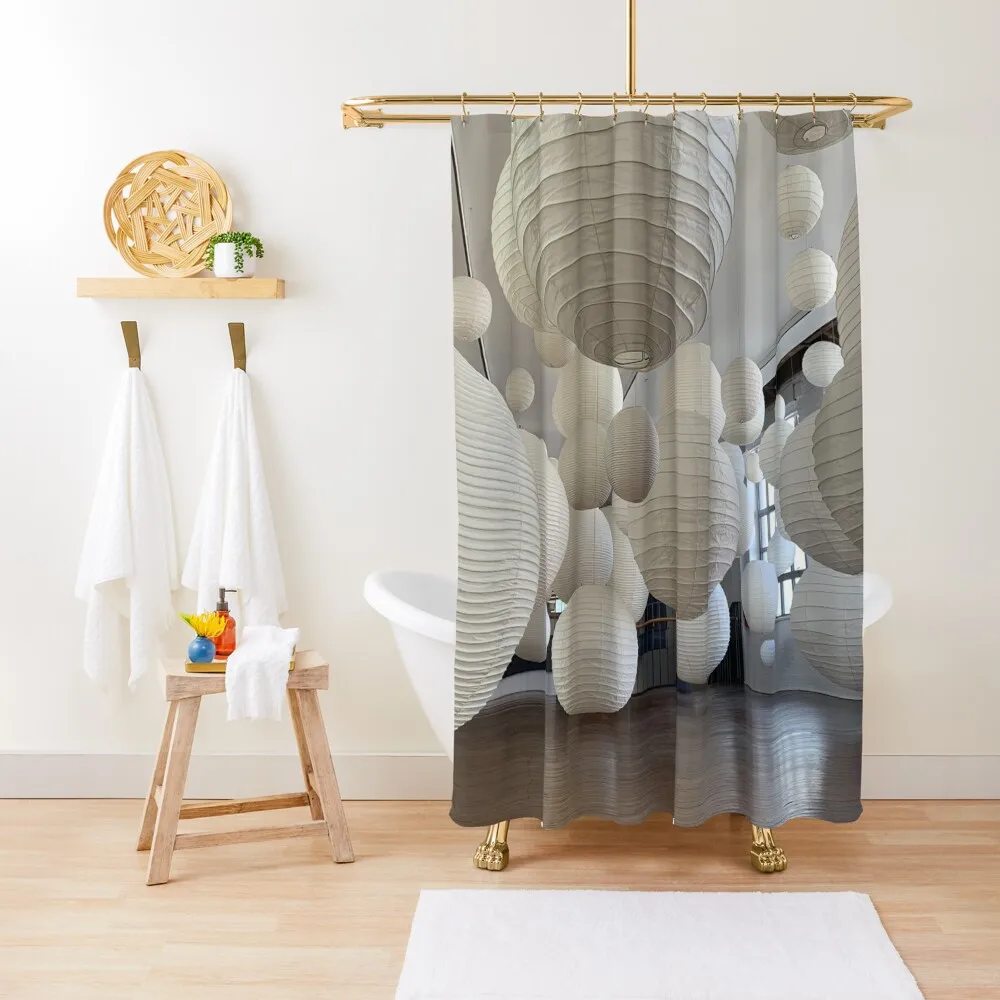 

Japanese Lantern Art Shower Curtain Shower Sets For Bathroom Cute Shower Anti-Mold Waterproof Curtain
