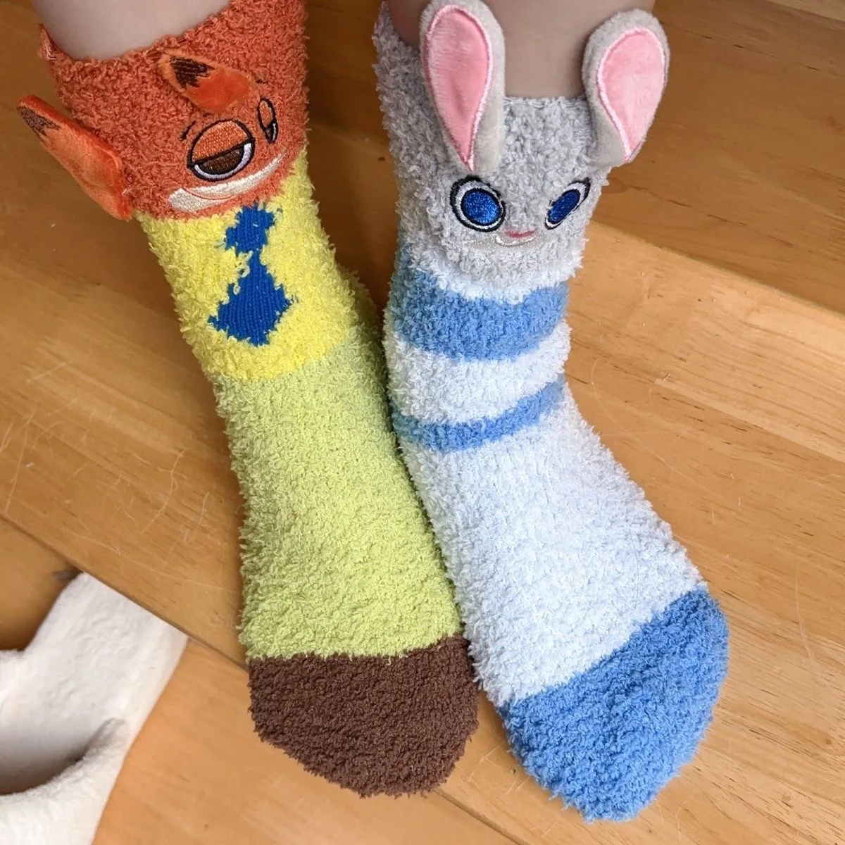 

Cute Coral Velvet Socks Judy Nick Winter Socks Boys Girls Cartoon Home Socks Sleep Warm Middle Tube Socks Floor Socks Gift
