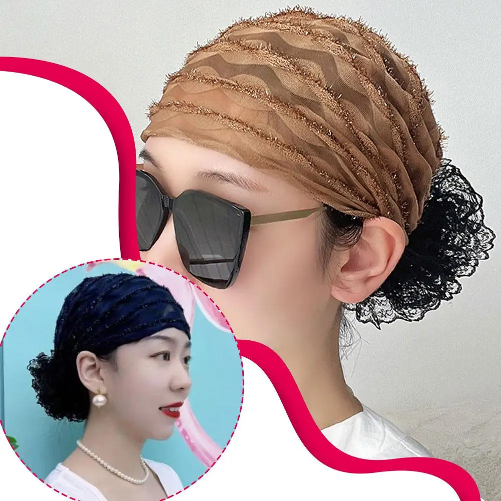 

Early Autumn Hat Fashion Lace Hair Cover For Women Thin Breathable Headscarf Broken Hair Artifact Stylish White Hair Access A4a8