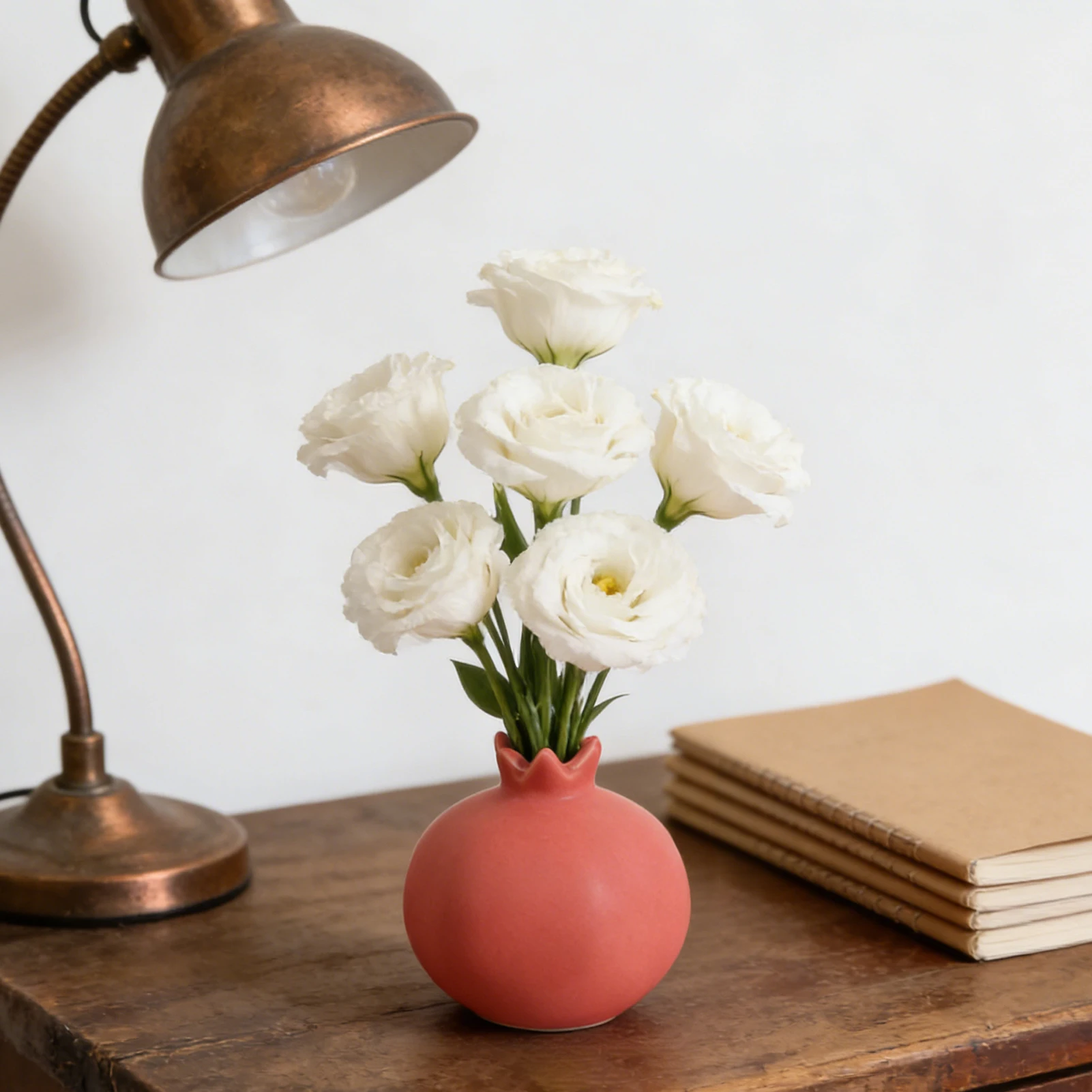 Creative Ceramic Vase Pomegranate Design Vase Home Office Table Decoration Crafts for Grow Plant Insert Artificial-Florals