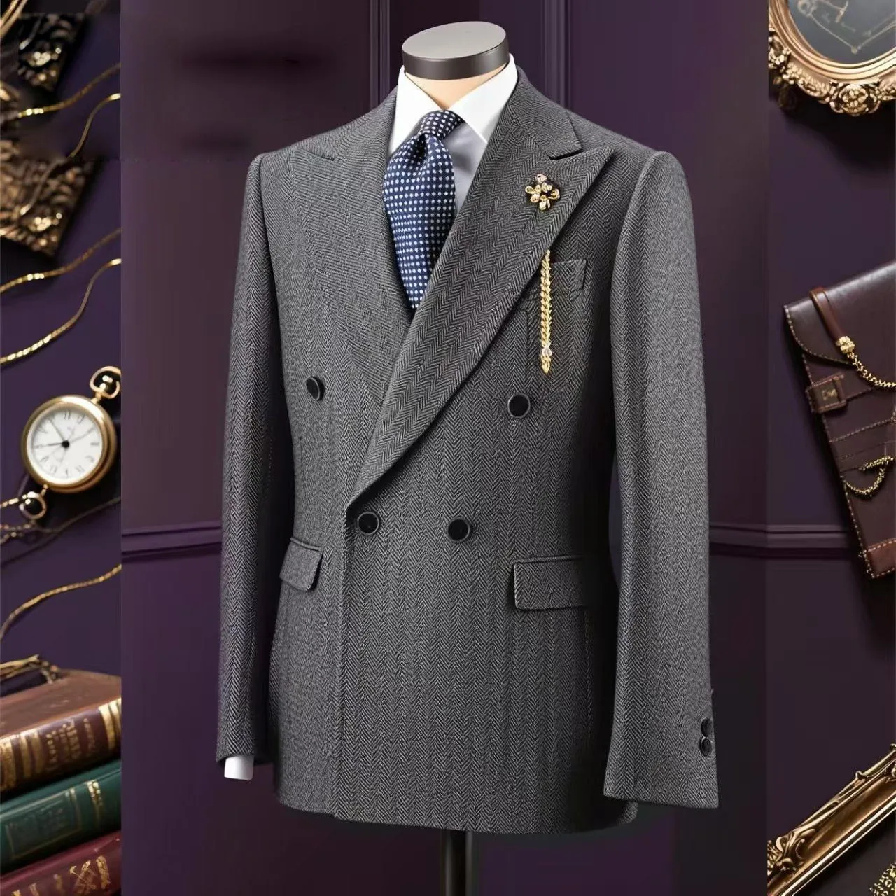 

Men's Casual Blazer Herringbone Slim Fit Single Breasted Stylish Comfortable Jacket Men's Coat Double Breasted Blazer Men's Suit