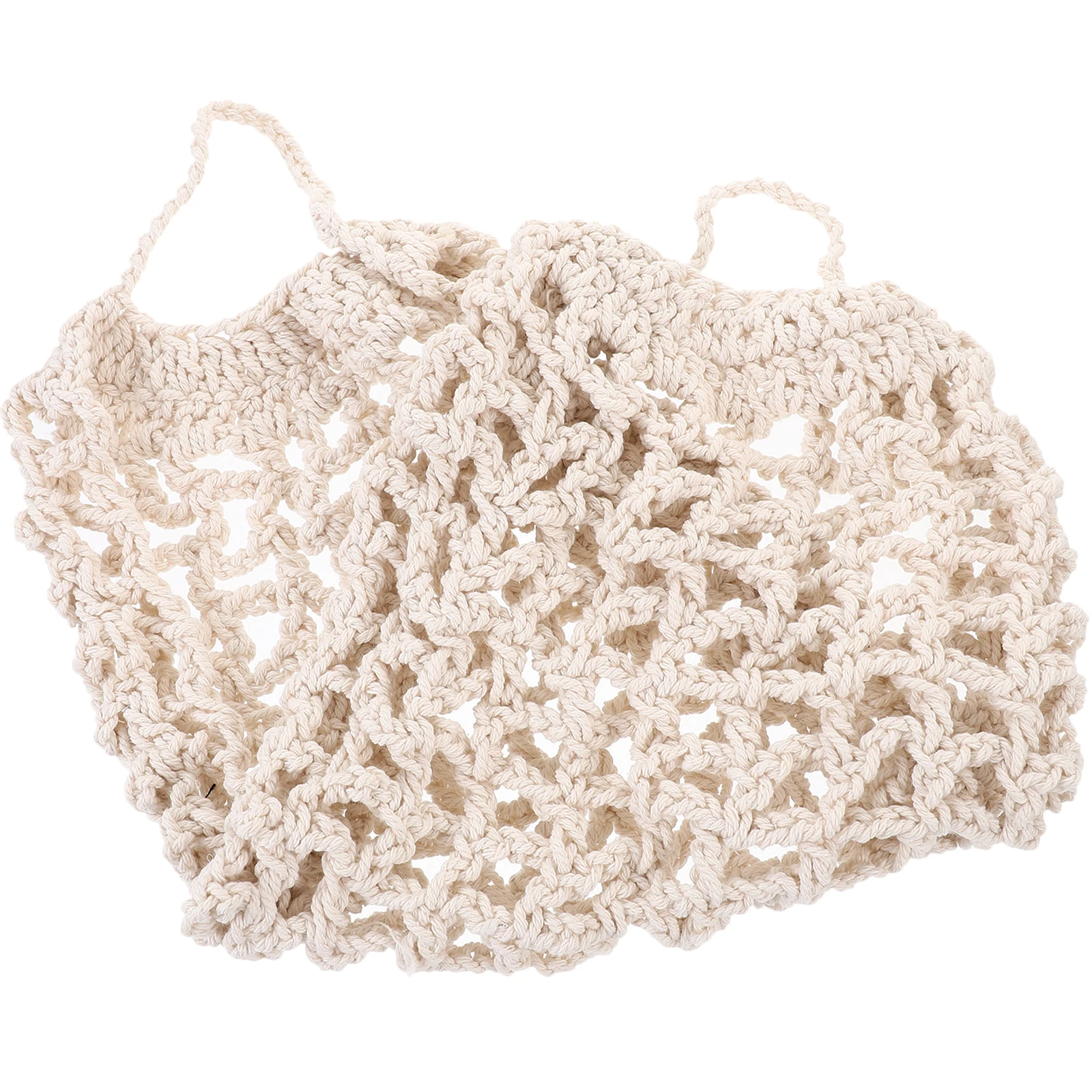 

Cotton Rope Kitchen Fruit Vegetable Net Bag Hanging Storage Beige Woven Basket Under Cabinet Produce Hammock Free Space Kitchen