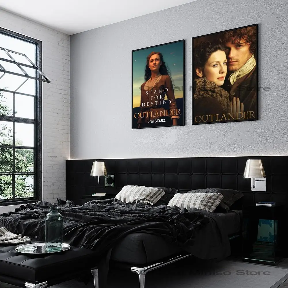 TV Series Show Movie Poster Self-adhesive Art Waterproof Paper Sticker Coffee House New Outlander Bar Room Wall Decor