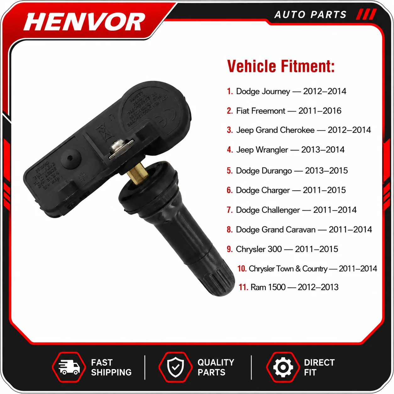 56029398AB 433MHz TPMS Tire Pressure Sensor for Dodge Journey Fiat Freemont Jeep Grand Cherokee Wrangler