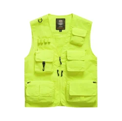 Men Outdoor Waistcoats Climbing Vests Jackets Multi-pocket Fishing Photography  Vests Men Mesh Breathable Vests Coats Size 7XL