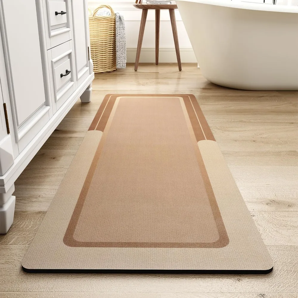 

Bath Mat Rug Long Non Slip Super Absorbent Bathroom Runner Stain Resistant Quick Dry Thin Bathroom Mat Fit Under Door-24