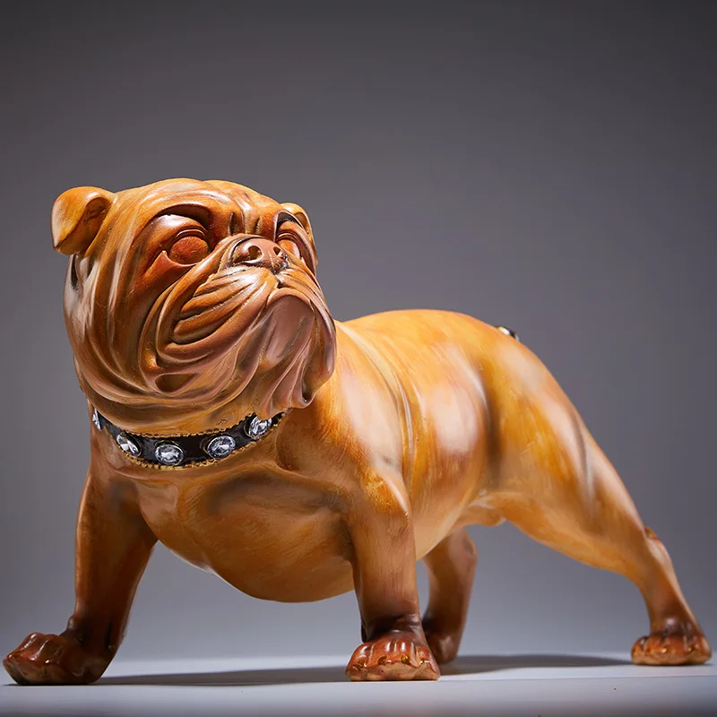 

Bulldog Resin Arts and Crafts Sculpture, Modern Simplicity, Living Room, Home Accessories, Children's Office Decoration, 33cm