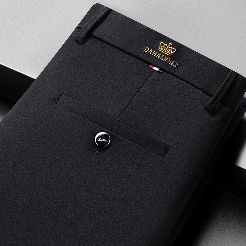 

1-Pack Men's Loose Straight-Leg Stretch Formal Pants Professional Non-Iron Comfortable Business Slacks Wrinkle-Resistant