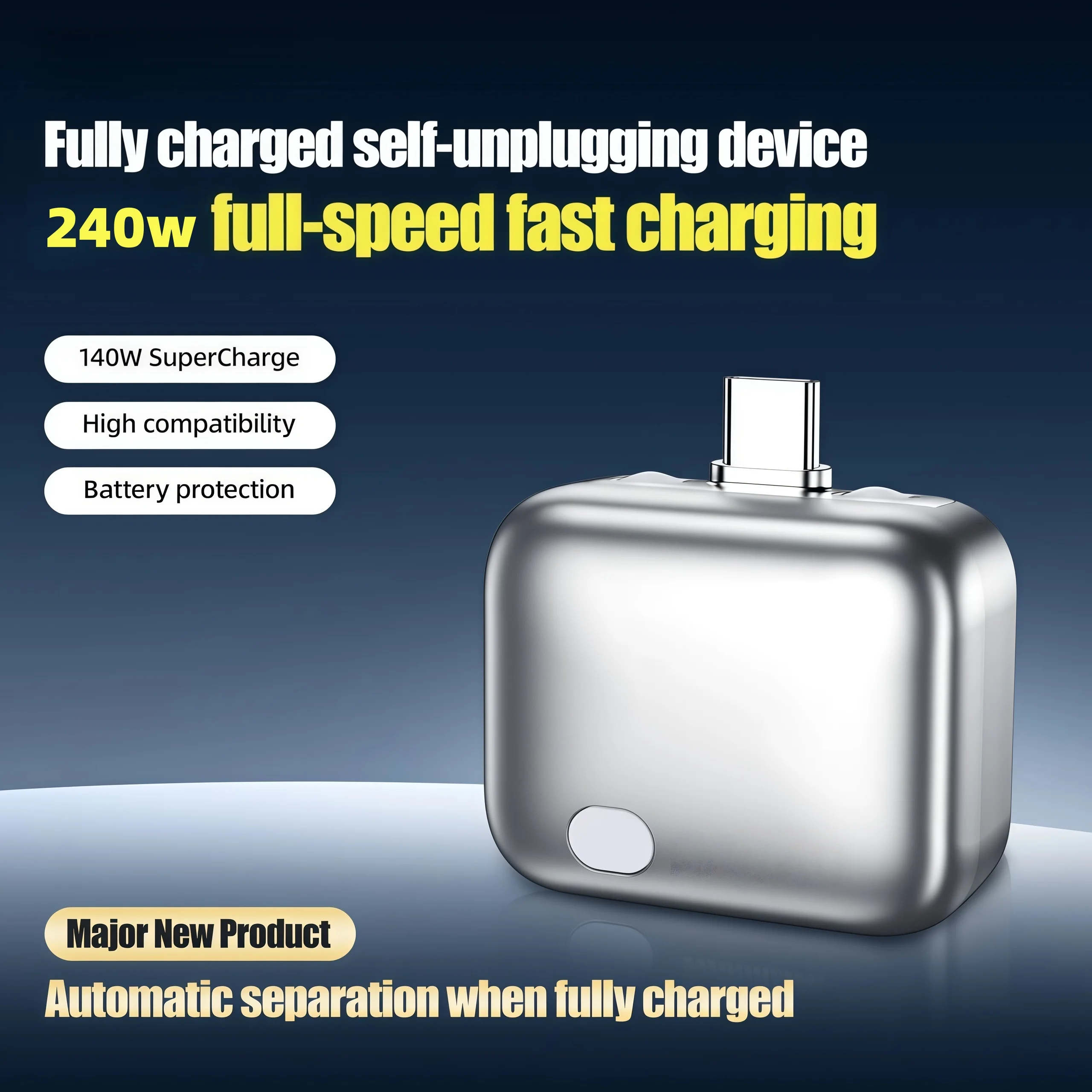 240W Automatic Unplugging Type C Adapter Self-Disconnect Fast Charging Battery Protector for iPhone 16 15 Pro MacBook Samsung