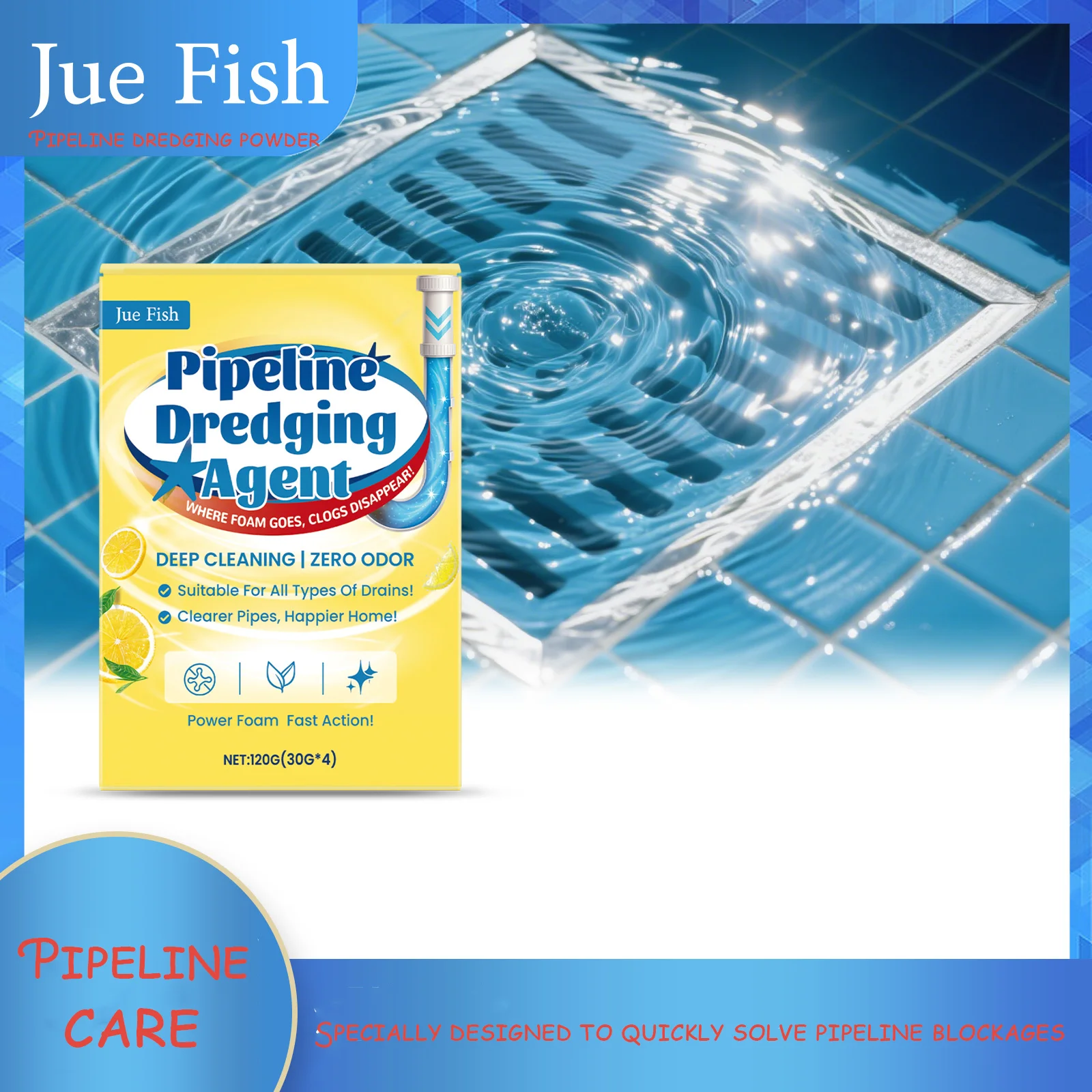 

Порошок для дноуглубления трубопроводов Jue Fish для очистки и растворения различных блоков, удаления запахов и нескольких сцен