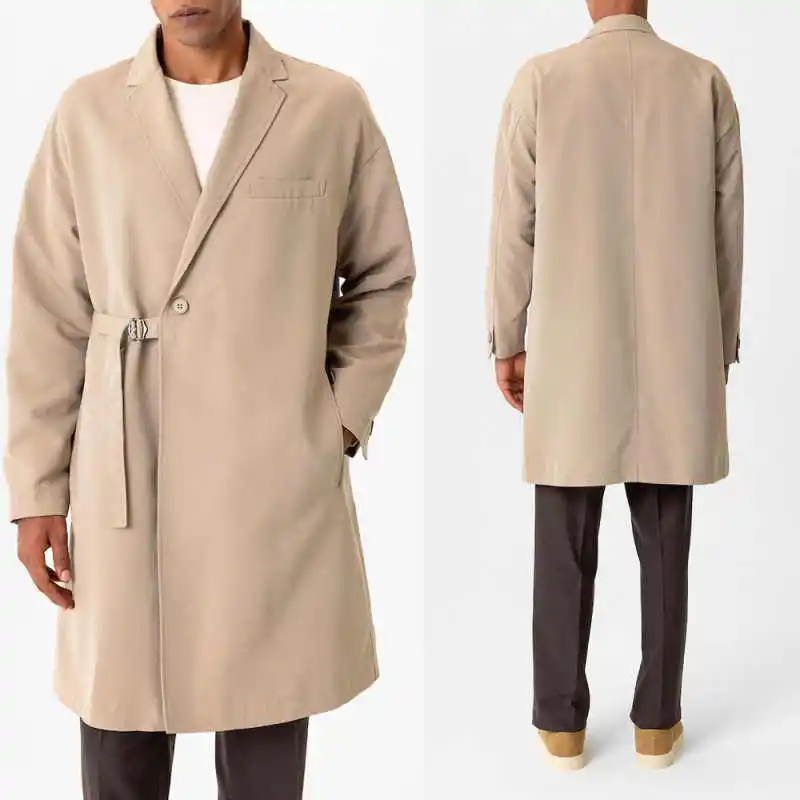 

Spring New Men Overcoat 1 Piece Single Breasted Peaked Lapel Outerwear Commuter Office Custom Made