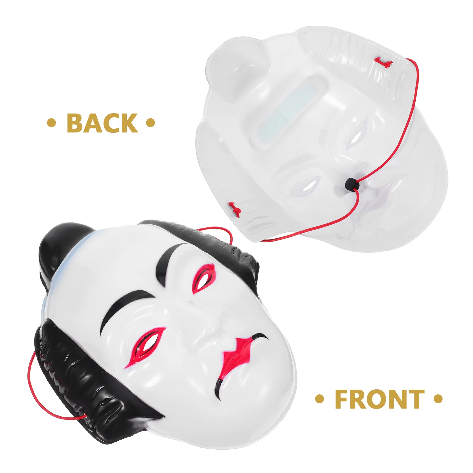 Kabuki Mask Japanese Traditional Theater Face Cover for Men Women Samurai Costume Party Role Play Warrior Stage Performance