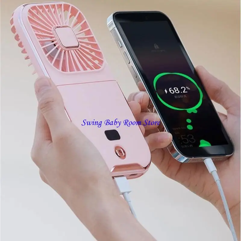 K1AD MINI المحمولة في الهواء الطلق مروحة اليد معلقة مروحة الرقبة USB شحن 3000 مللي أمبير في الساعة بطارية