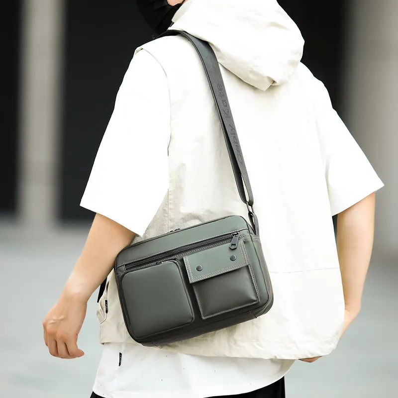 حقيبة كروس جلدية مقاومة للماء لكل من الرجال والنساء للسفر المربع الأفقي وحقيبة ظهر صغيرة بكتف واحد في الهواء الطلق #3