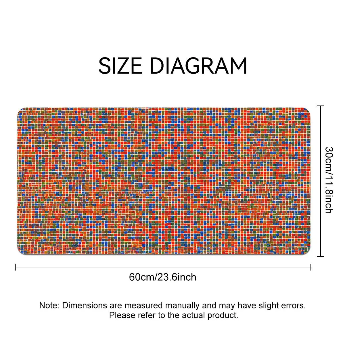 Retro Colorful Checkered Mosaic Print Rubber Mouse Pad, Artistic Geometric Style Desk Blotter for Work Gaming Study