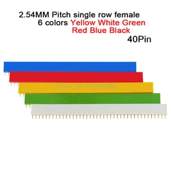 10PCS 2.54MM Pitch single row female Pin socket Red 40P 40PIN PCB Single Row Mother Connector BXV For Arduino