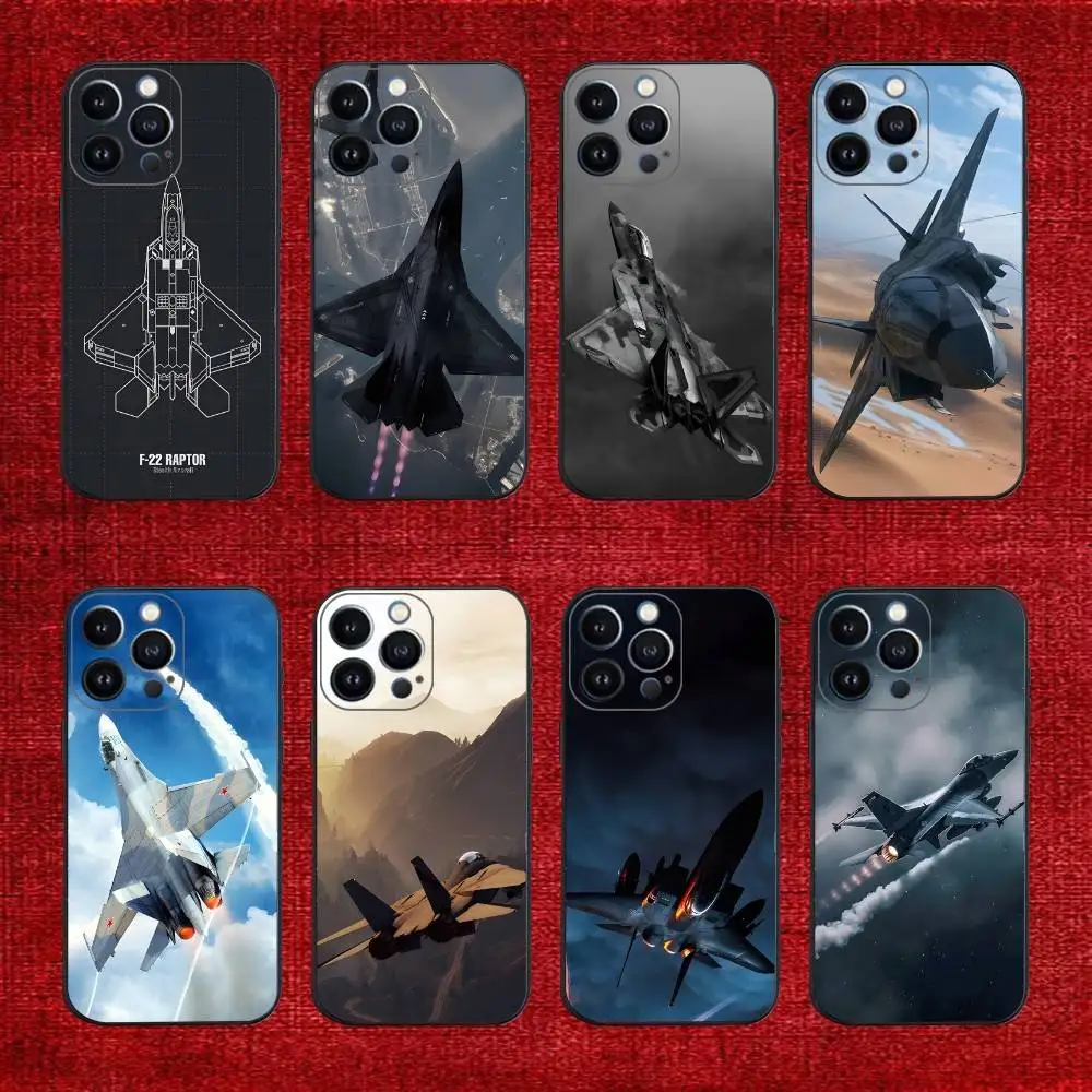

A-Airplane Fighter Phone Case For iPhone 16e,16,15,14,13,12,11,Pro,X,XS,Max,XR,Plus,Mini Soft Black Cover