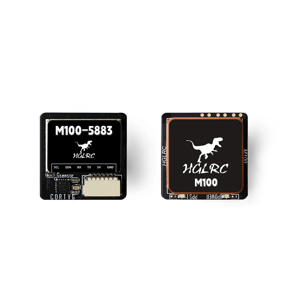 Módulo GPS HGLRC M100-5883 M10 com antena cerâmica de bússola indicadores LED integrados 21x21mm para avião RC FPV de longo alcance