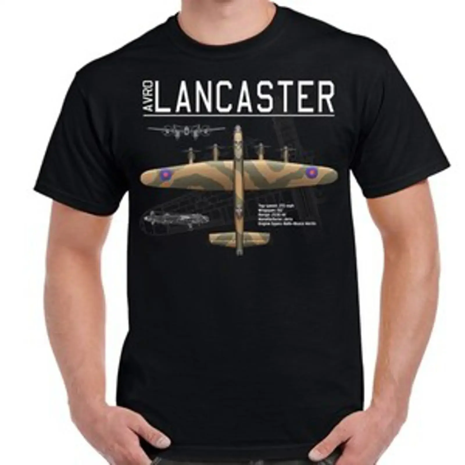 Футболка для взрослых с дизайнерским принтом Lancaster Bomber, винтажная, с эффектом потертости, модная, удобная, в стиле стритвир, с мягкой графикой, слегка дышащая.