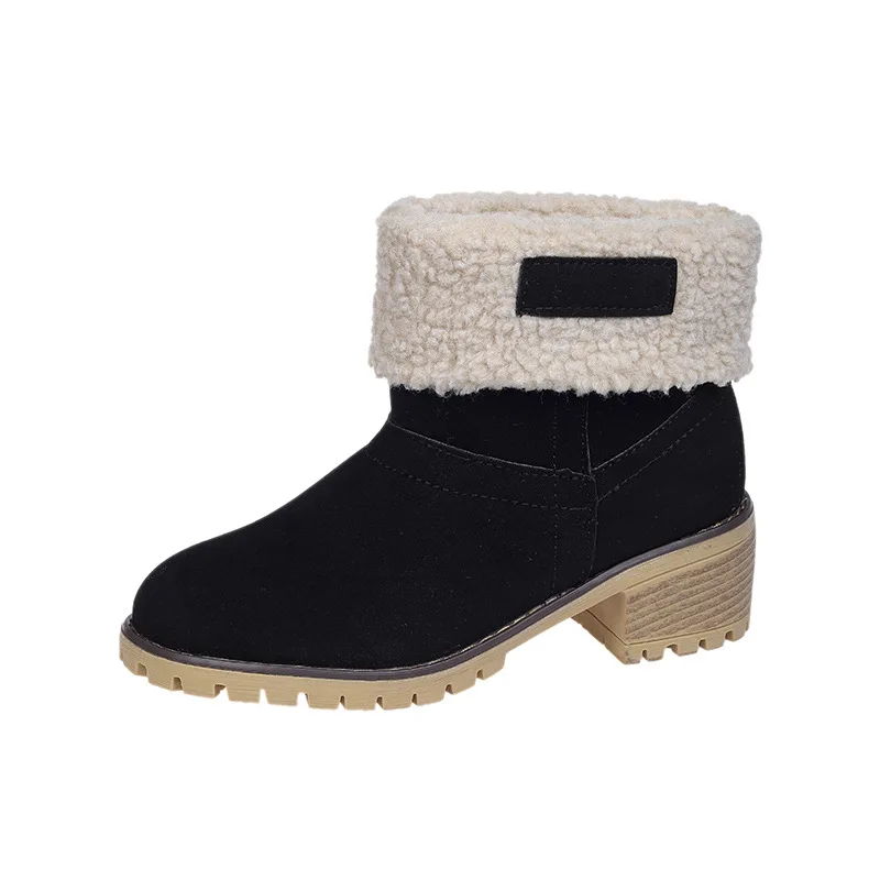 

Новые зимние шерстяные сапоги, осенние и зимние шерстяные полусапожки, женские сапоги, большие плюшевые зимние сапоги