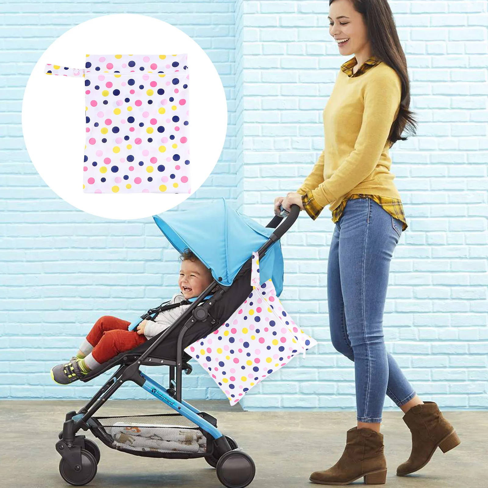 Compact Diaper Wet Dry Bag Reusable Waterproof Multi Pocket Organizer for Travel Business Daily Use Mobile Phone Baby Bottle