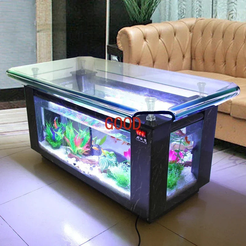 Creative Ecological Aquarium Glass Tea Table Turtle Jar 1.2 M