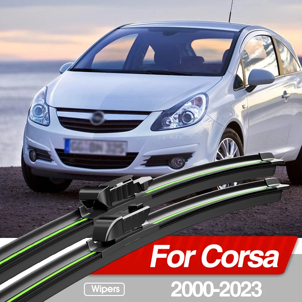 For Opel Corsa C D E F 2000-2023 Front Windshield Wiper Blades 2pcs Windscreen Window Accessories 2001 2006 2010 2013 2014 2019