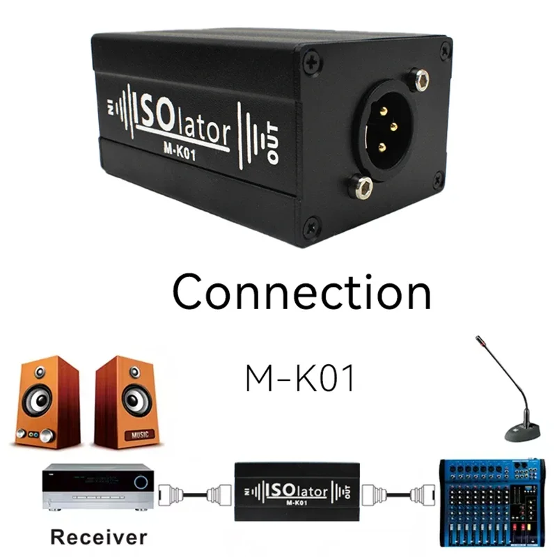6.5 مللي متر XLR عازل إشارة الصوت المتوازن يزيل إلغاء الضوضاء الحالية ويزيل عازل إشارة الصوت لنظام الصوت