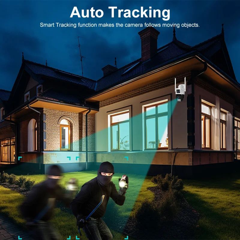 Vstarcam 2MP IP WiFi Outdoor Camera Dual-Lens Dual-Screens 1080P AI Human Detection Security Night Vision 2-Way Audio