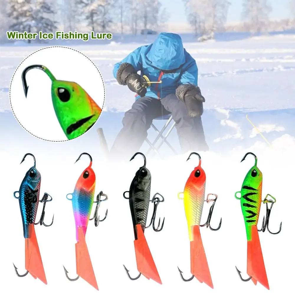 2024 63mm/15g Winter Ice Fishing Lure AD-Sharp Artificial Ice Fishing Lure Balancer 5 styles Lead Hard Hook Diamond