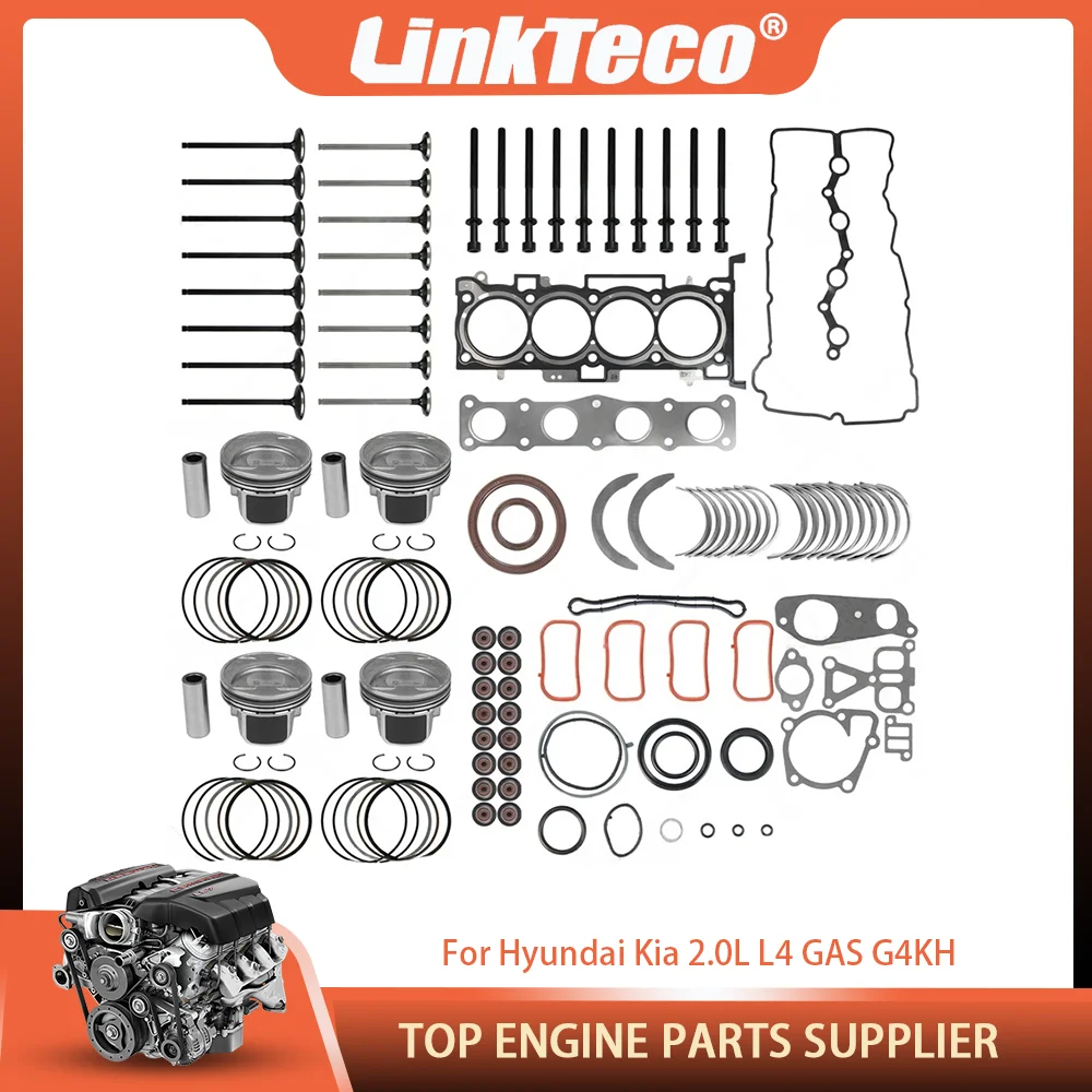 Engine Full Gasket Bolt Kit Piston Bearing Valve Set Fit 2.0 L L4 G4KH GAS For Hyundai Creta Sonata Kia Forte K4 KX3 2.0L 11-22