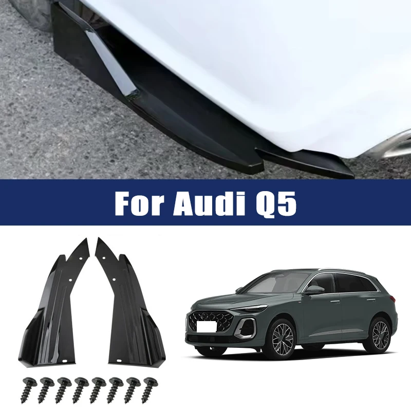 

Car Rear Bumper Spoiler Lip Carbon Fiber Wing Trim Protection Anti-crash Diffuser Side Skirt Wrap Angle Splitter For Audi Q5
