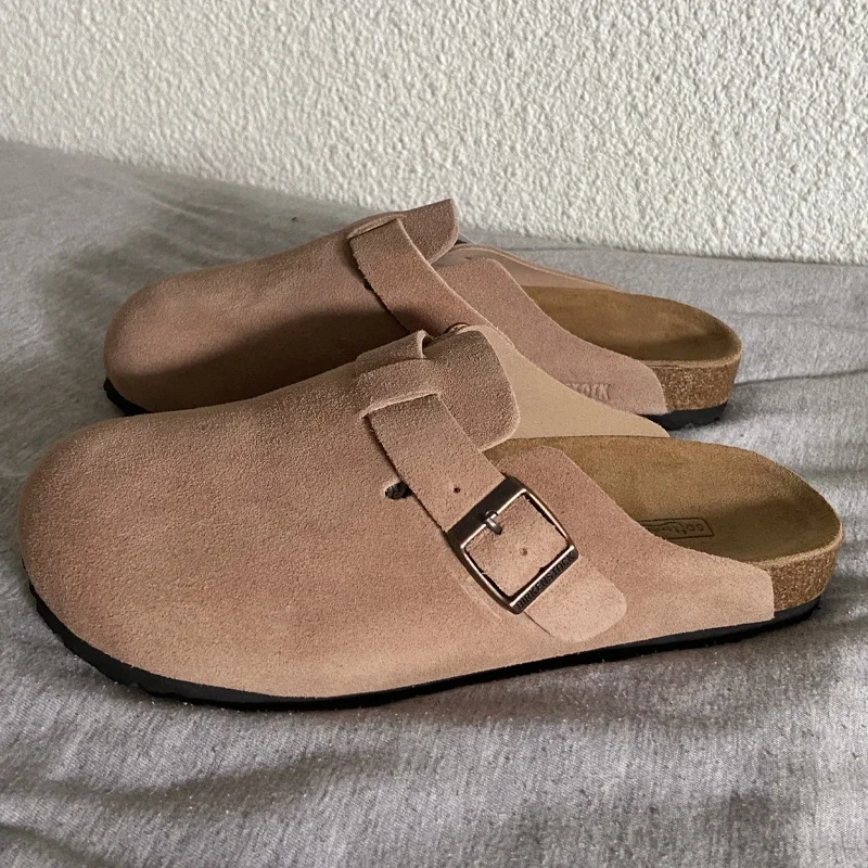 Hochwertige neue Kork pantoffeln aus Birken leder für Damen und Herren