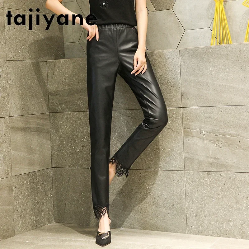 Tajiyane Pants Women Real Sheepskin Pencil Pants Woman Genuine Leather Trousers Women's Cloth Korean Style Pantalones TN1318