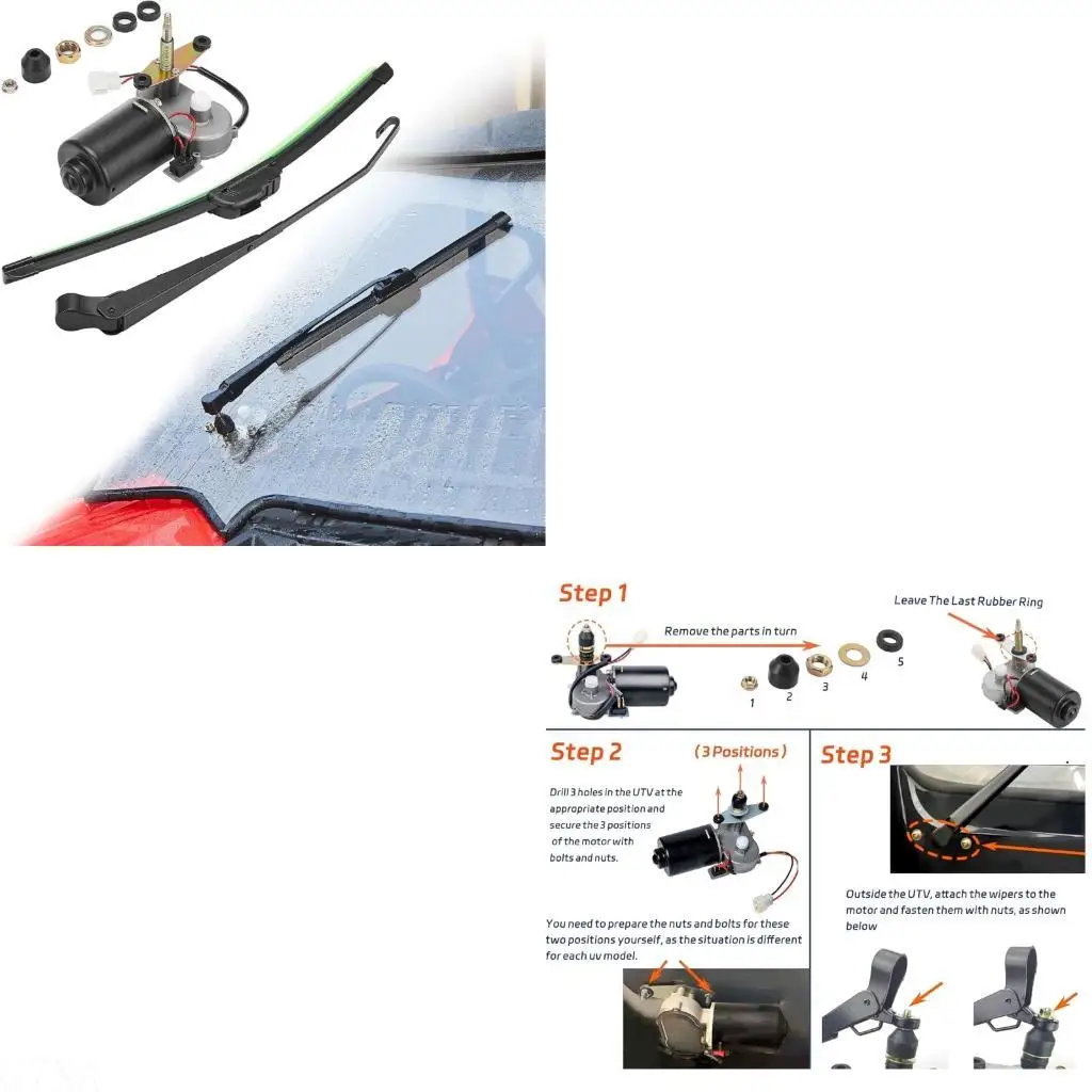 

G7NA High Performances Wiper Motor Set For 800 900 1000 Most UTV Models 90 Degree Swing