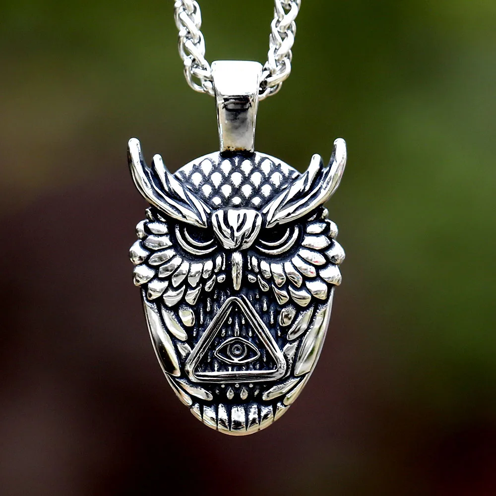 2023 New Creative stainless steel Design Viking Raven head Pendant Necklace for teens fashion Animal Jewelry Gift free shipping