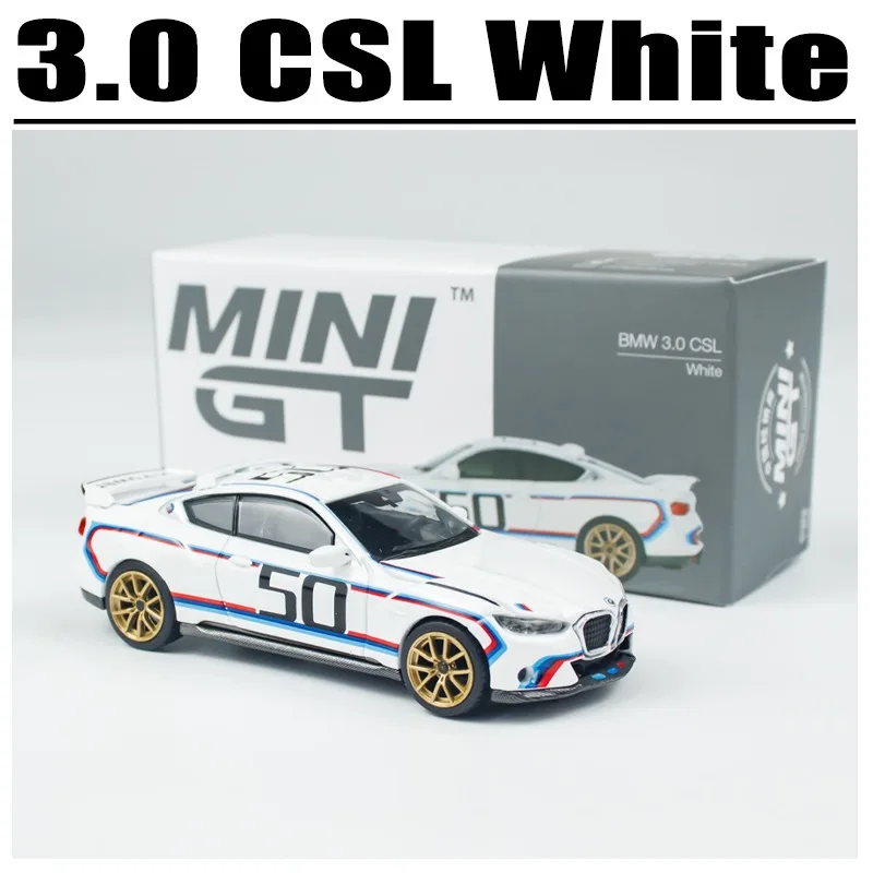 

MINIGT 1/64 3.0 CSL White Alloy Toy Motor Vehicle Diecast Metal Model Gifts