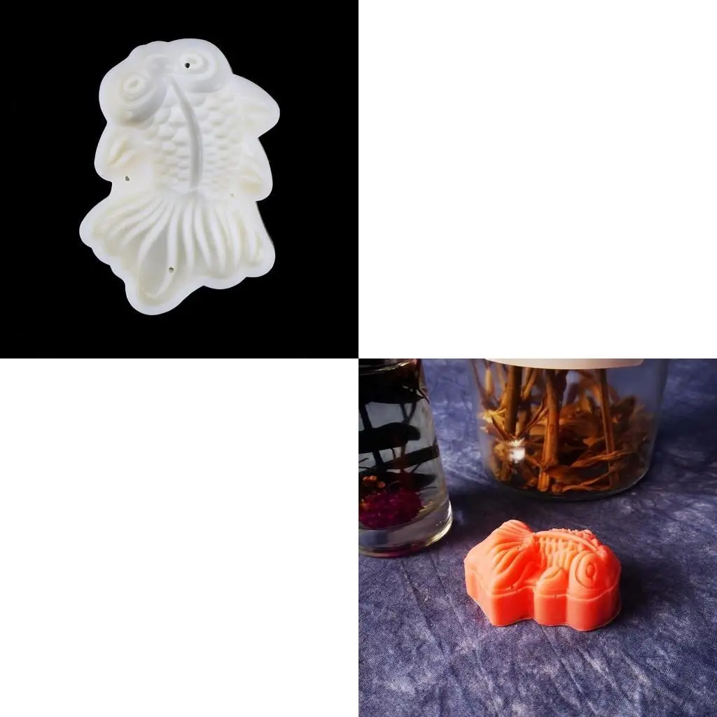 F19B Hand-Pressure Moon Cake Mould Autumn Festival Plastic Gold Fish