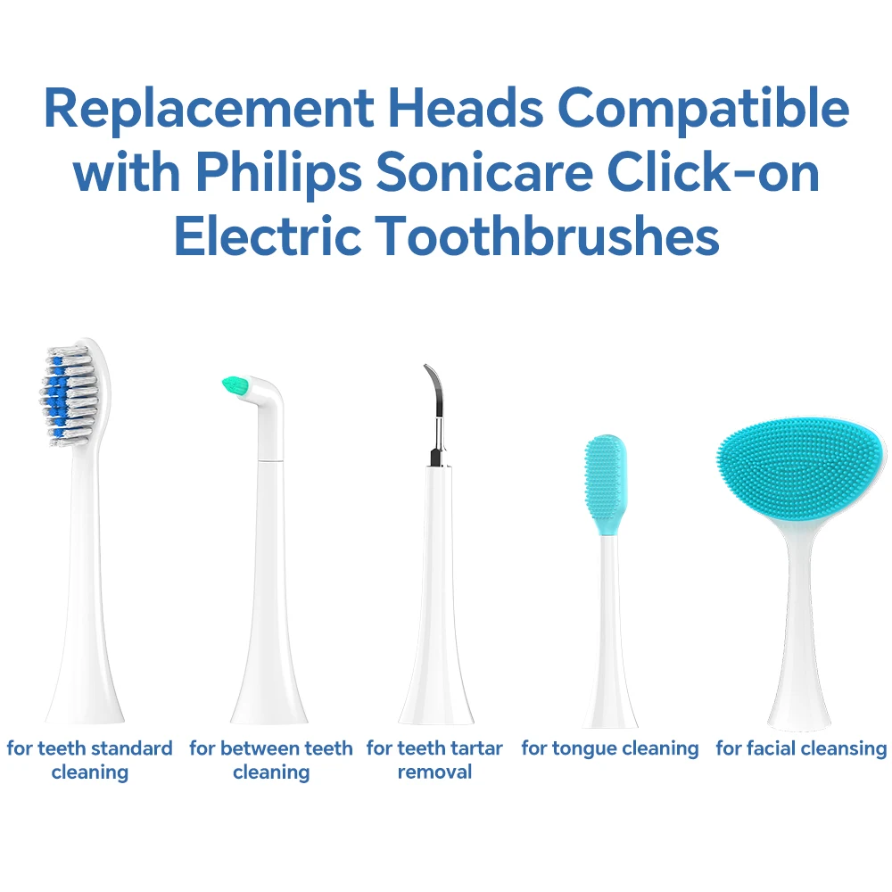 متوافق مع رؤوس فرشاة الأسنان الكهربائية البديلة لفرشاة الأسنان من Philips Sonicare، رأس فرشاة متعددة الوظائف لـ Sonicare #3