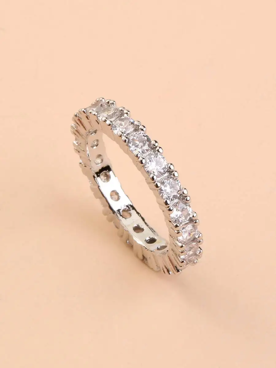 

Elegant Rhinestone Full Eternity Band Ring For Women
