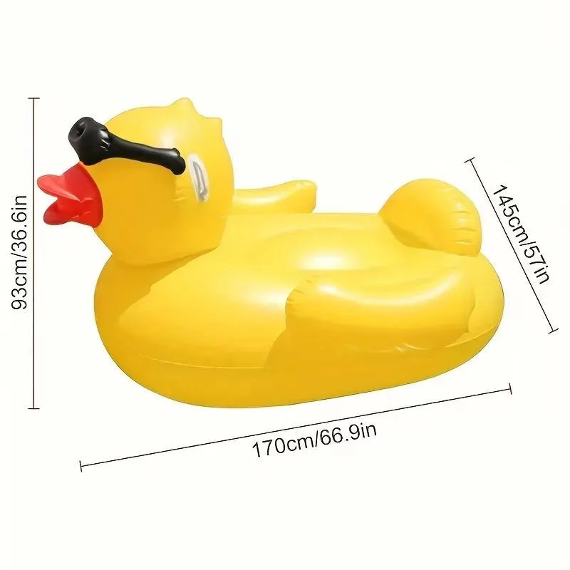 Giant Duck Zomerwaterspeelgoed Drijvend bed Zwembadspeelgoed Thciokened PVC opblaasbare drijvende luchtmatrassen Drijvende mat