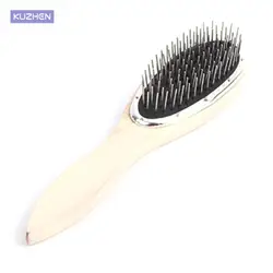 Wholesale 1 Pcs Steel Tooth Plastic Brushes Wood Comb Wig Hair Brush Anti-Static For Mannequin Head